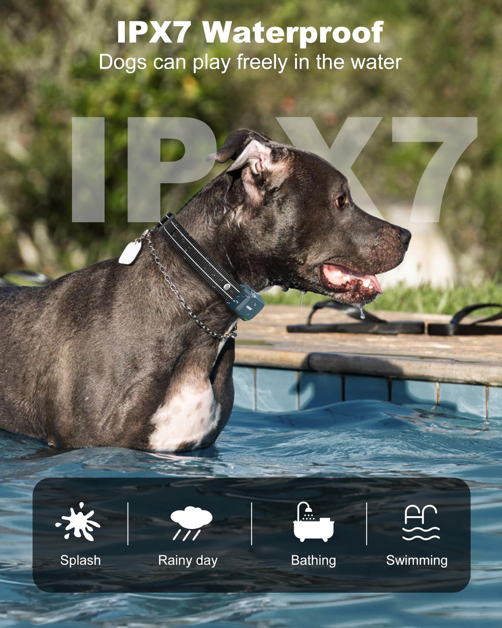 4500FT IPX8 Waterproof Rechargeable Dog Training Collar with Remote W962