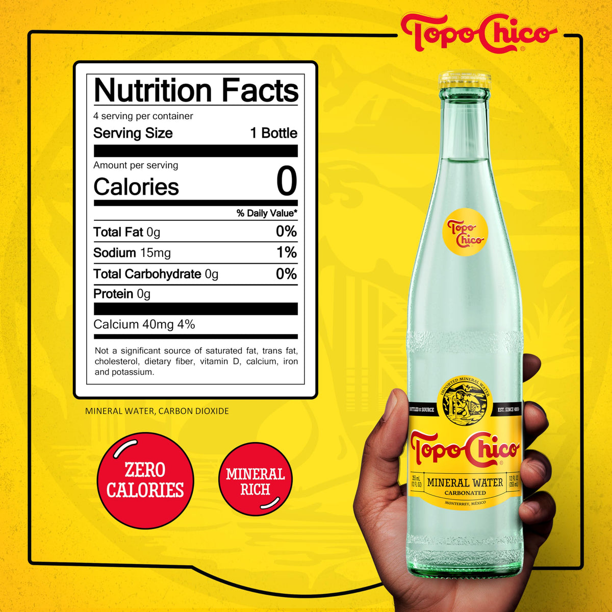Sparkling Mineral Water 12 Fl Oz Pack of 4 Glass B85960