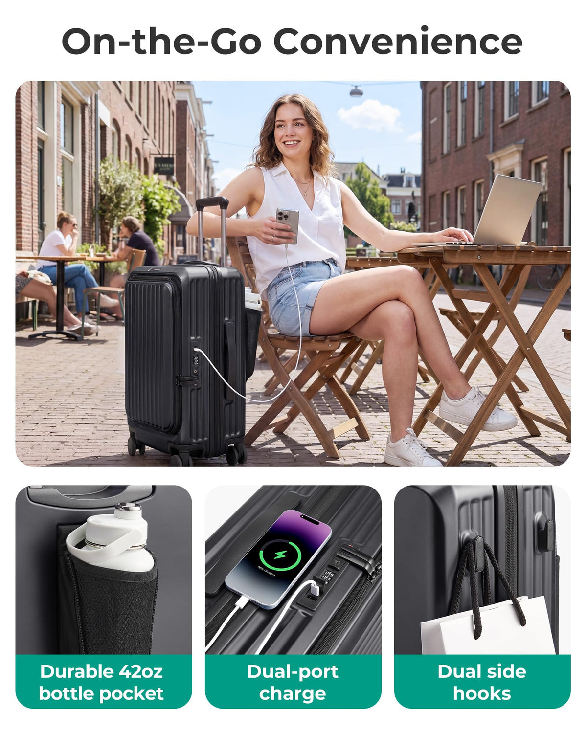 20" Expandable Carry-On Black A7980