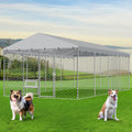 20×10×5.6FT Outdoor Dog Kennel with Bowls Y208