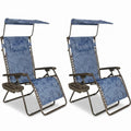 Blue Set of 2 Zero Gravity Outdoor Lounge Chair D429