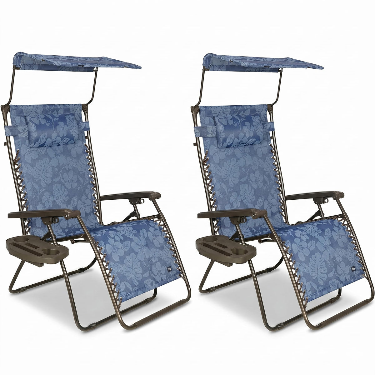 Blue Set of 2 Zero Gravity Outdoor Lounge Chair D429