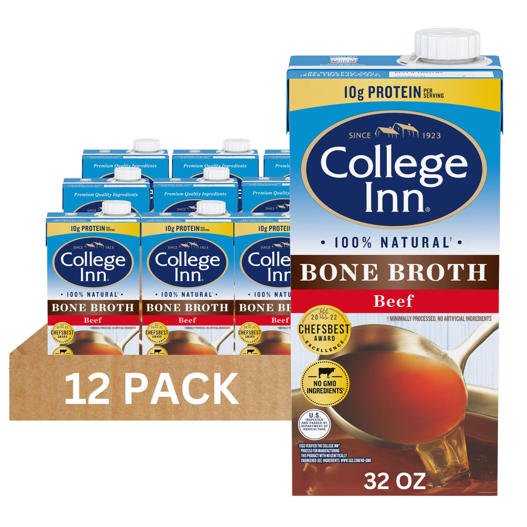 100% Natural Beef Bone Broth 32 fl Ounce Pack of 12 Y1304