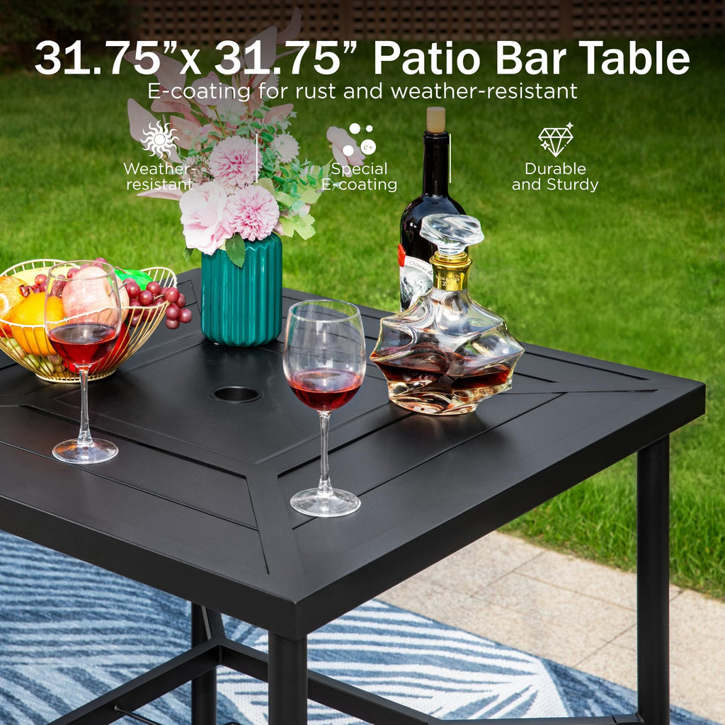 Swivel Metal Bar Stools and Table Set for 4 O71136