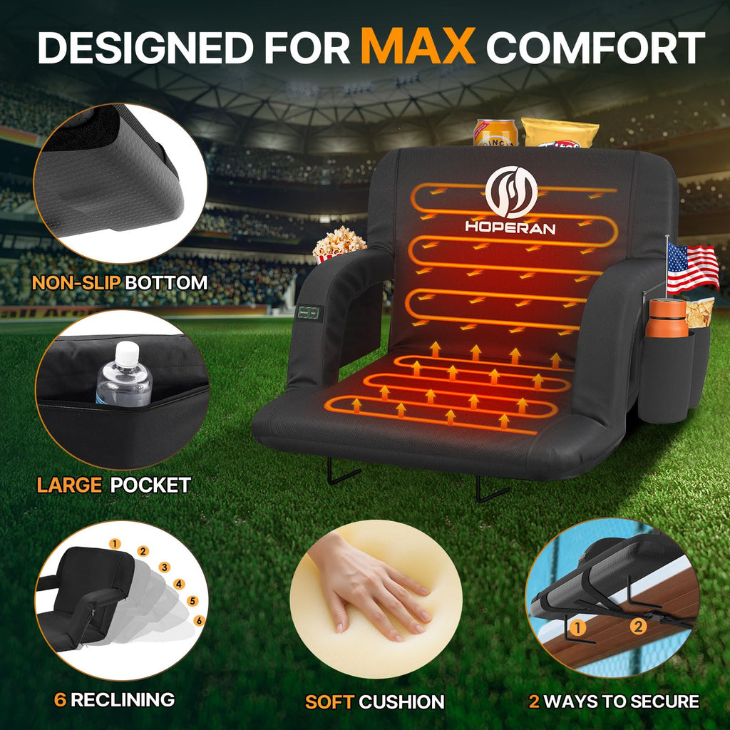 Heated Stadium Seats with Back Support I61009