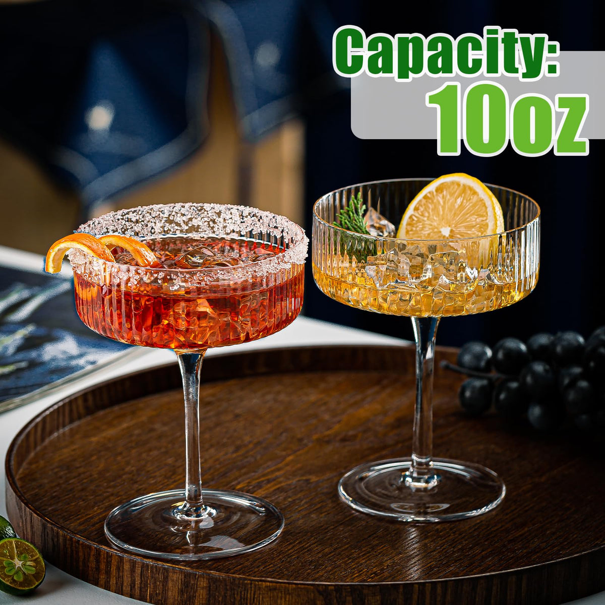 12 Pcs 10oz Acrylic Stem Cocktail Glassware Set C762043