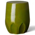 Glossy Glaze Green Round Stoneware Garden Stool A3635