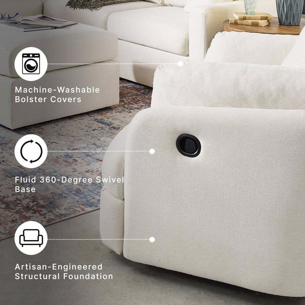 Beige Swivel Glider Recliner Rocking Chair A731