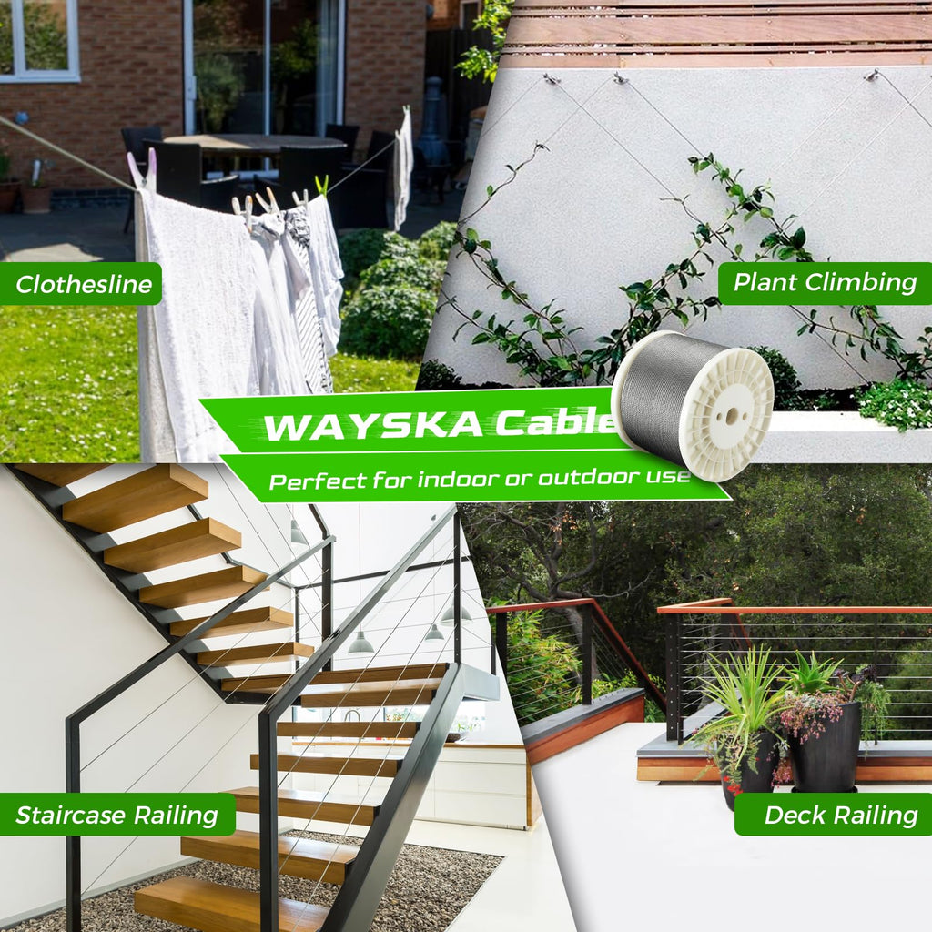 1/8” T316 Stainless Steel Cable 7x7 Wire Rope P166