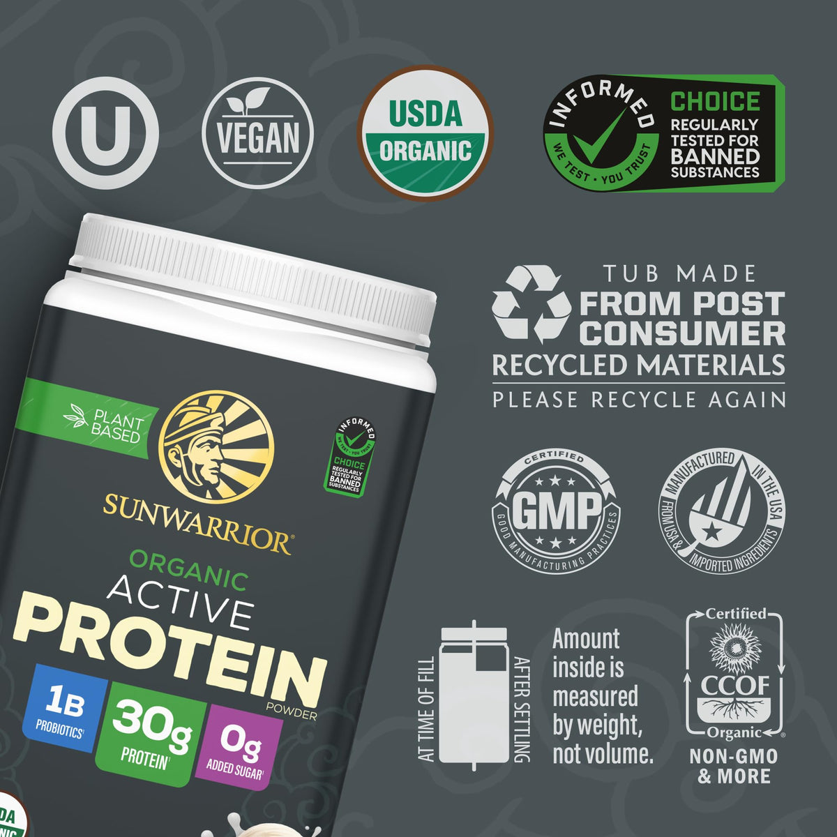 Organic Plant Based Protein Powder, Vegan, Vanilla, 20 Servings G22563
