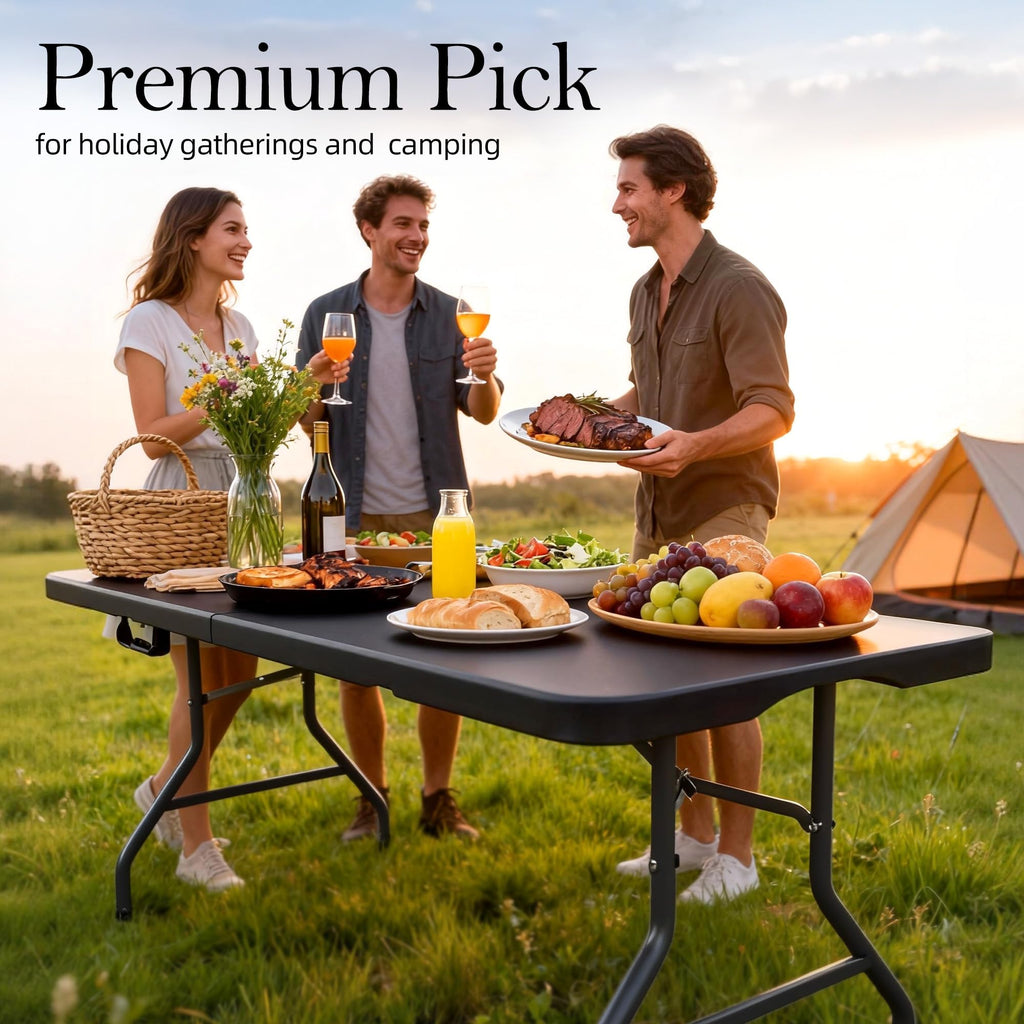 6FT Heavy Duty Foldable Plastic Table I2432