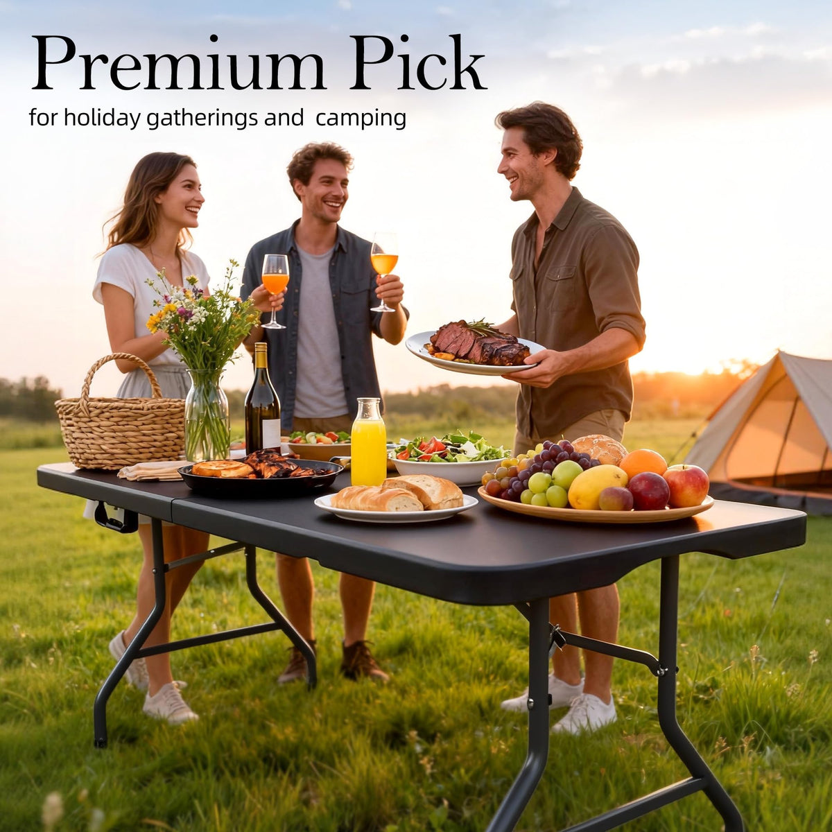 6FT Heavy Duty Foldable Plastic Table I2432