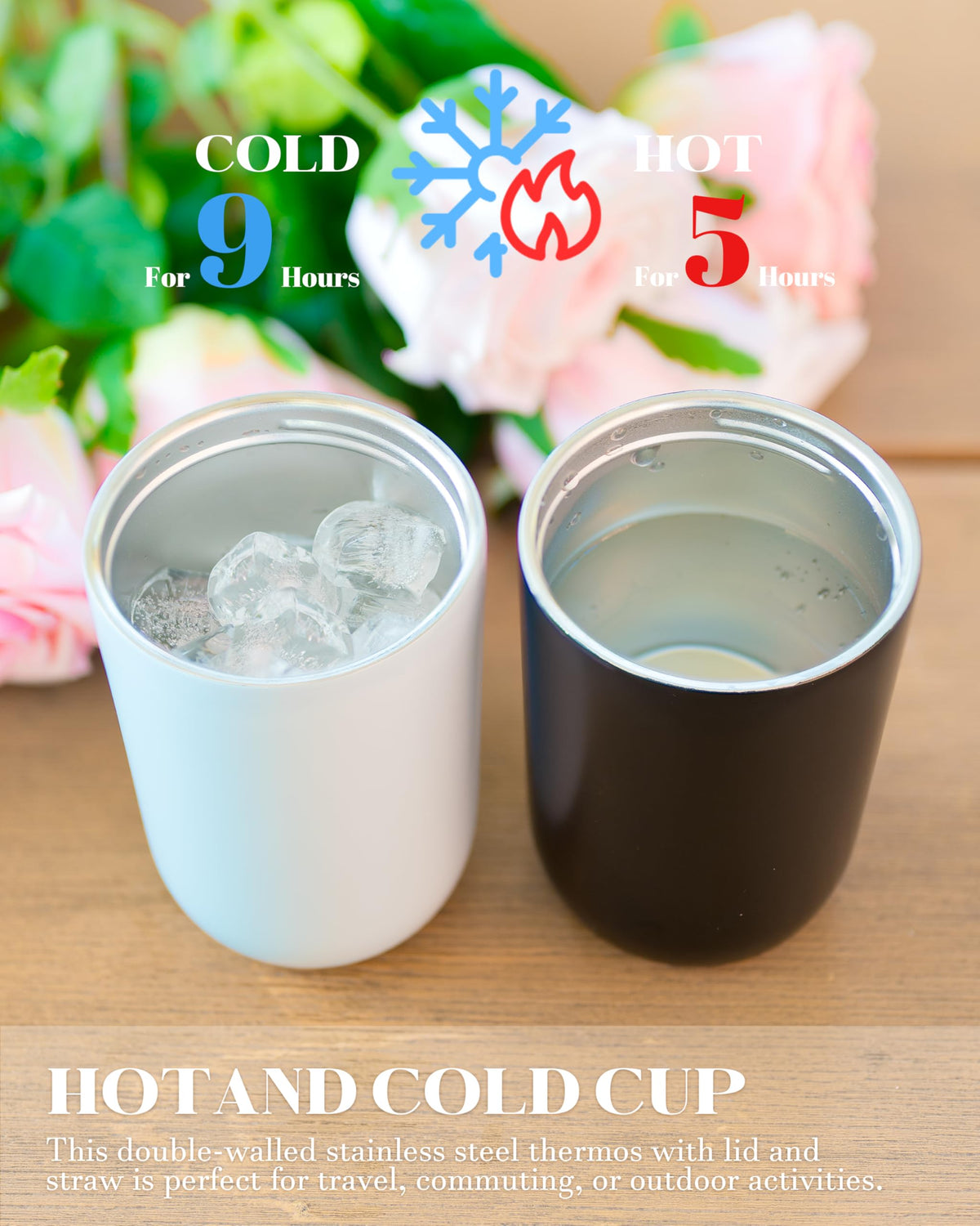 16 oz Insulated Stainless Steel Tumbler with Straw and Lid F8309