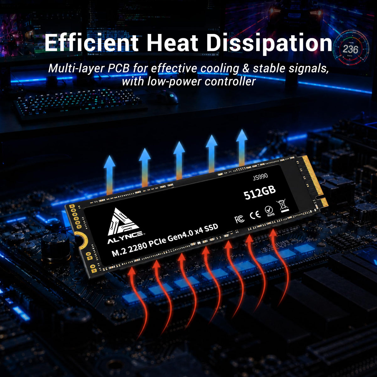 512GB PCIe Gen4 x4 NVMe M.2 2280 SSD E76649
