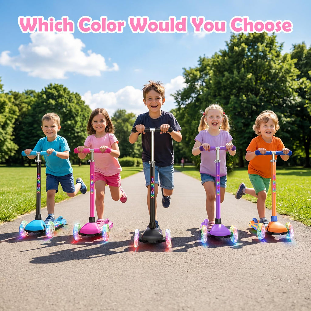 3-Wheel Kids Scooter with Light-Up Deck and Wheels D7172