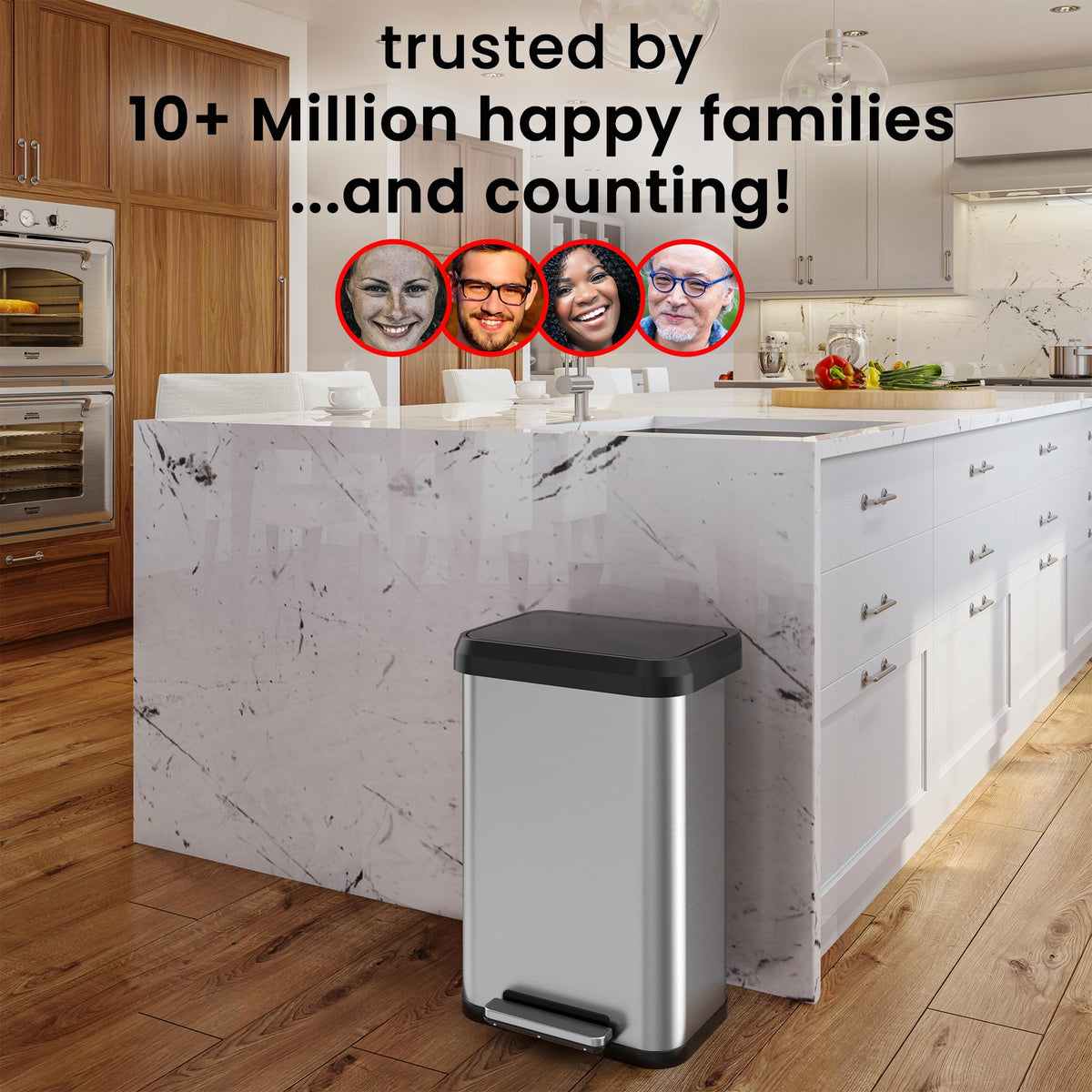 13.2 Gallon Stainless Steel Kitchen Trash Can G823