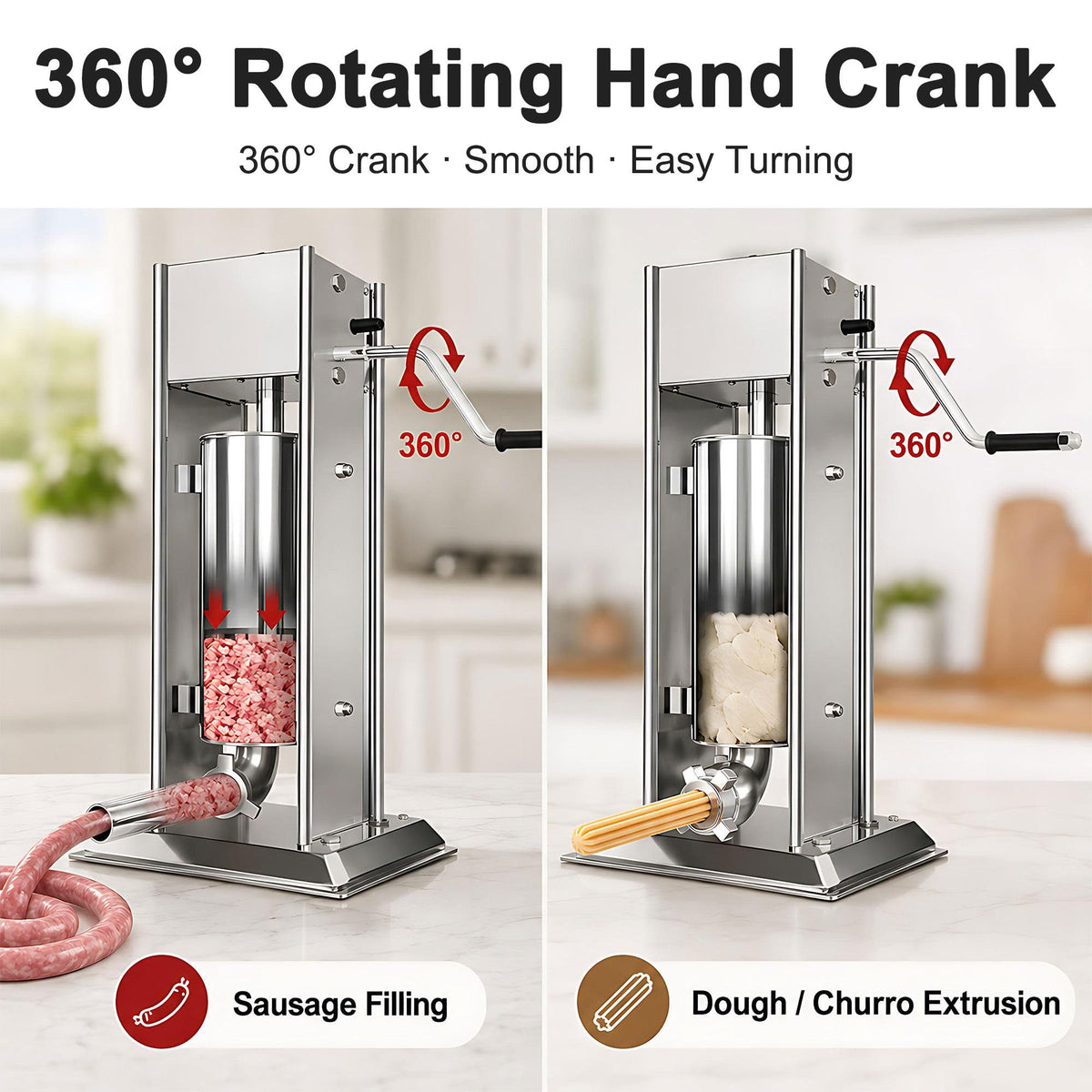 3L/5L/7L Sausage Stuffer & Churro Maker 304 Stainless Steel O880