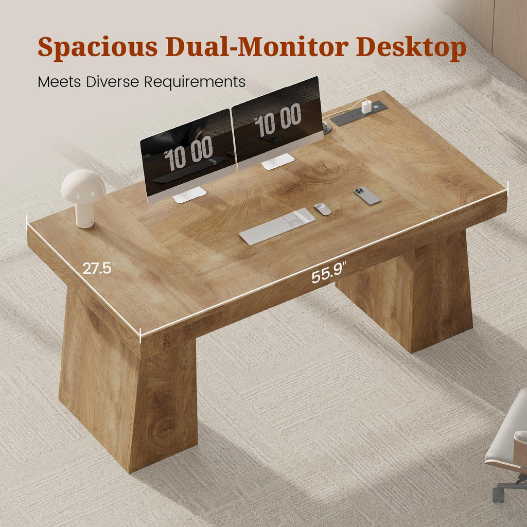 55.9" Executive Desk with Storage & Power Outlets Q6743