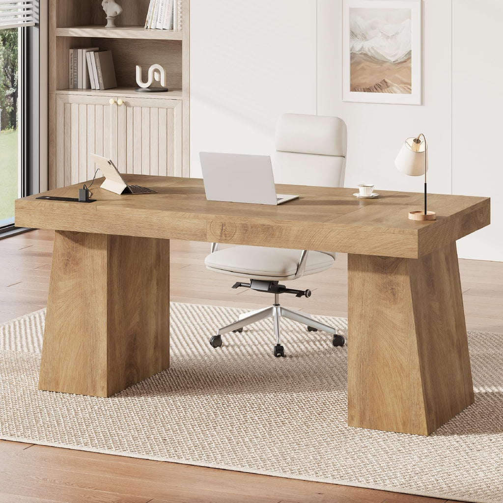 55.9" Executive Desk with Storage & Power Outlets Q6743