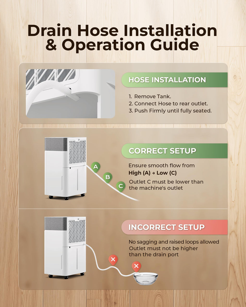 50 Pint Dehumidifier with Drain Hose G487