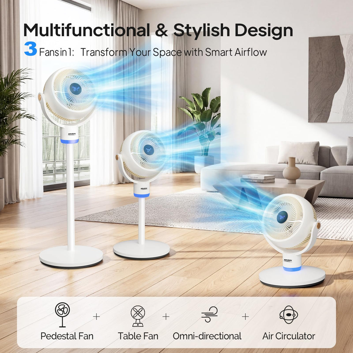 White Oscillating Pedestal Fan U58959