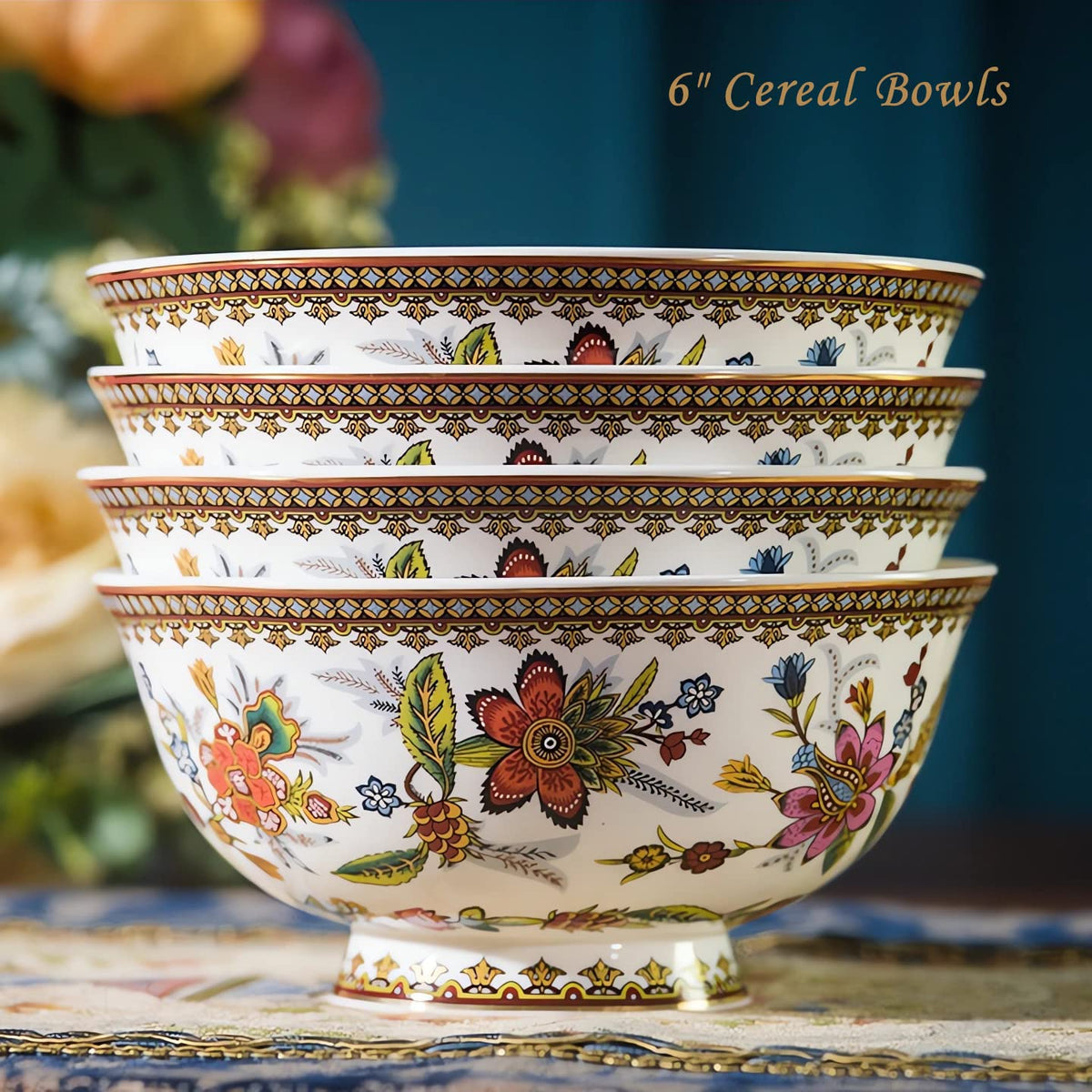 Fine China 12-Piece Dinnerware Set for 4 with 24K Gold Trim B39772