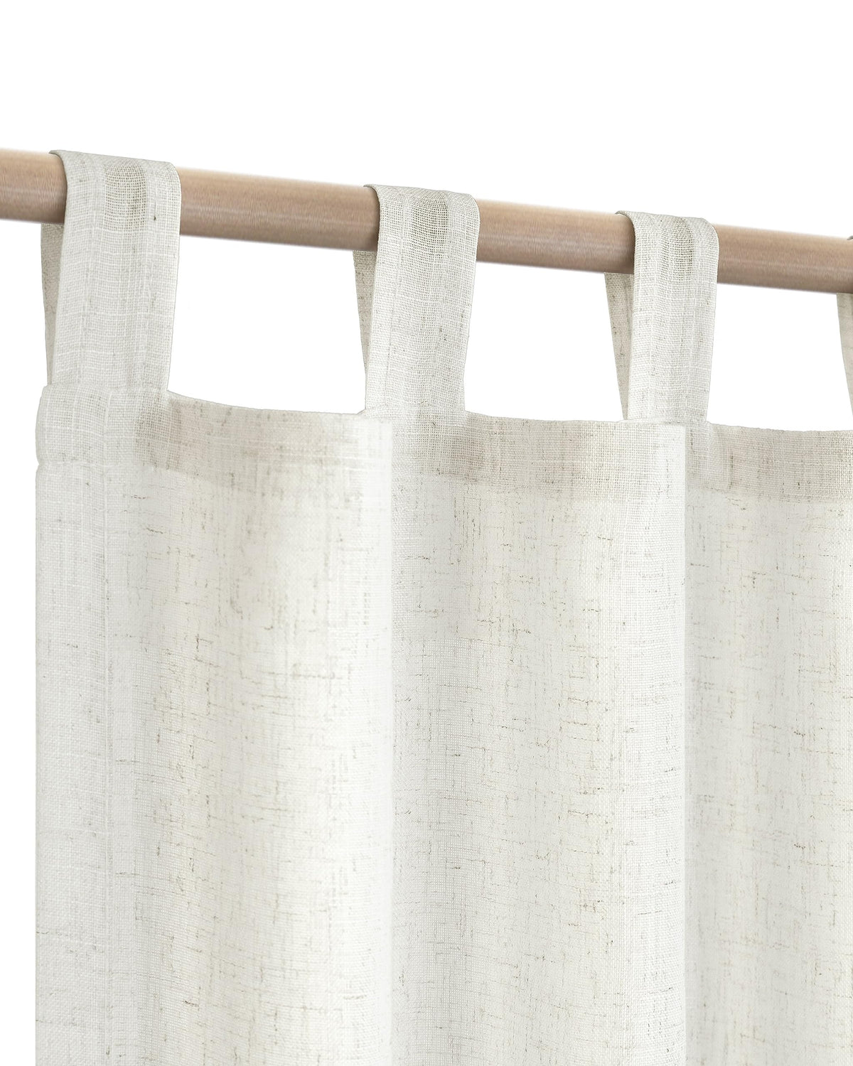 78 Inch Sheer Linen Curtains, 52" W x 78" L 2 Panels Set, Cream J947