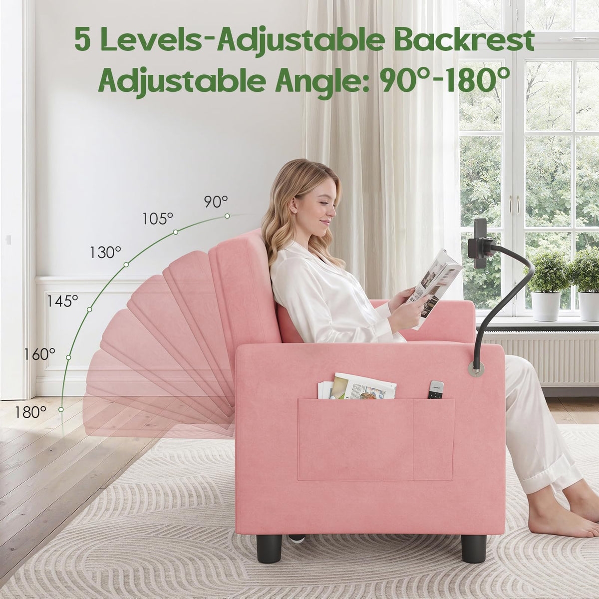 Pink Convertible Sleeper Sofa Bed D694