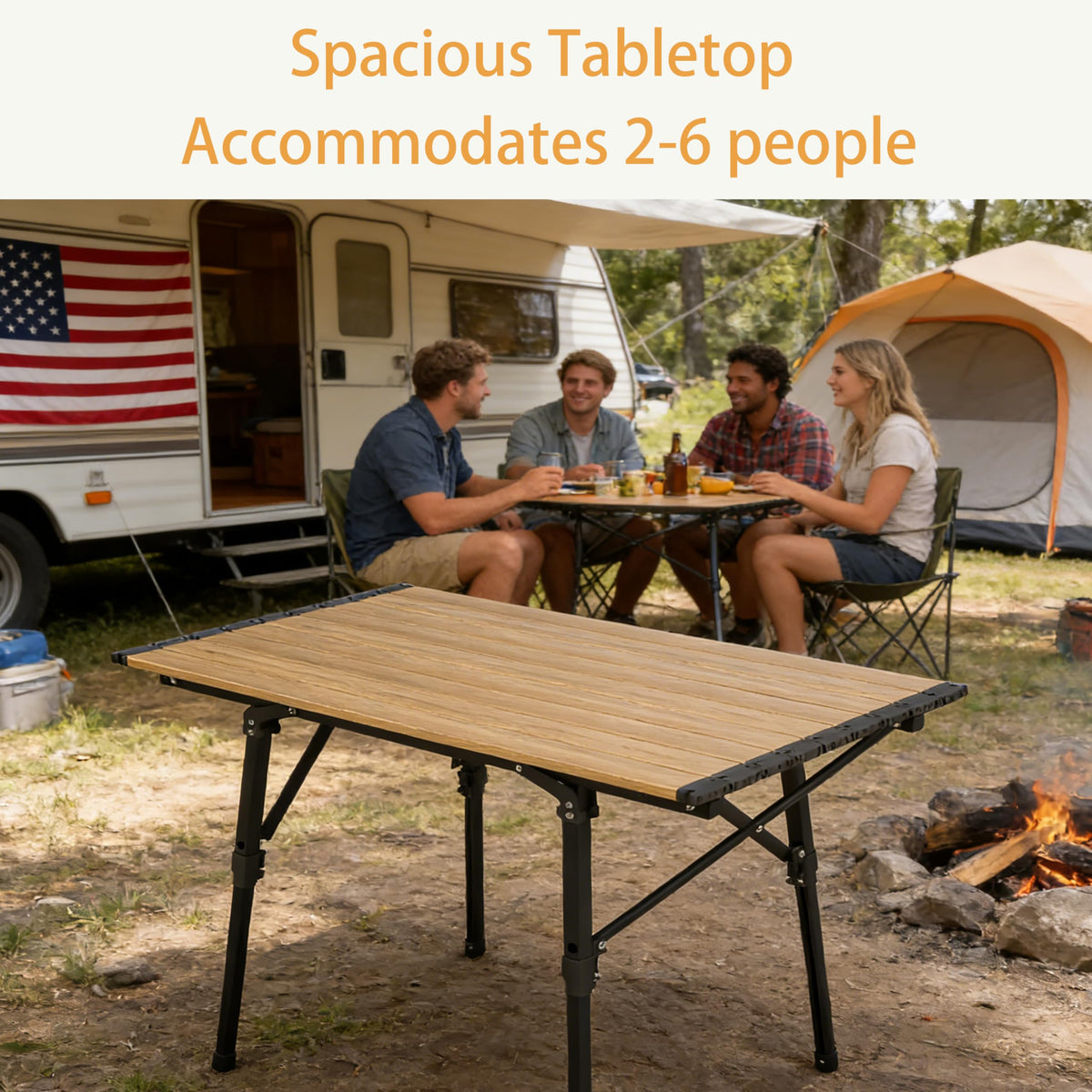 Lightweight Aluminum Alloy Folding Camping Table with Carry Bag I1323