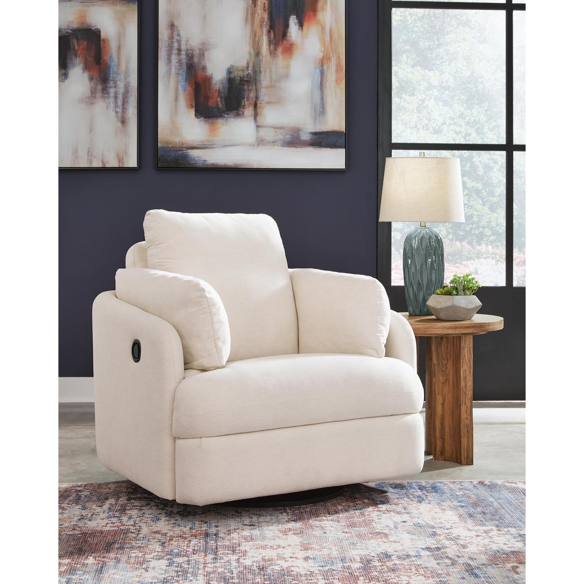 Beige Swivel Glider Recliner Rocking Chair A731