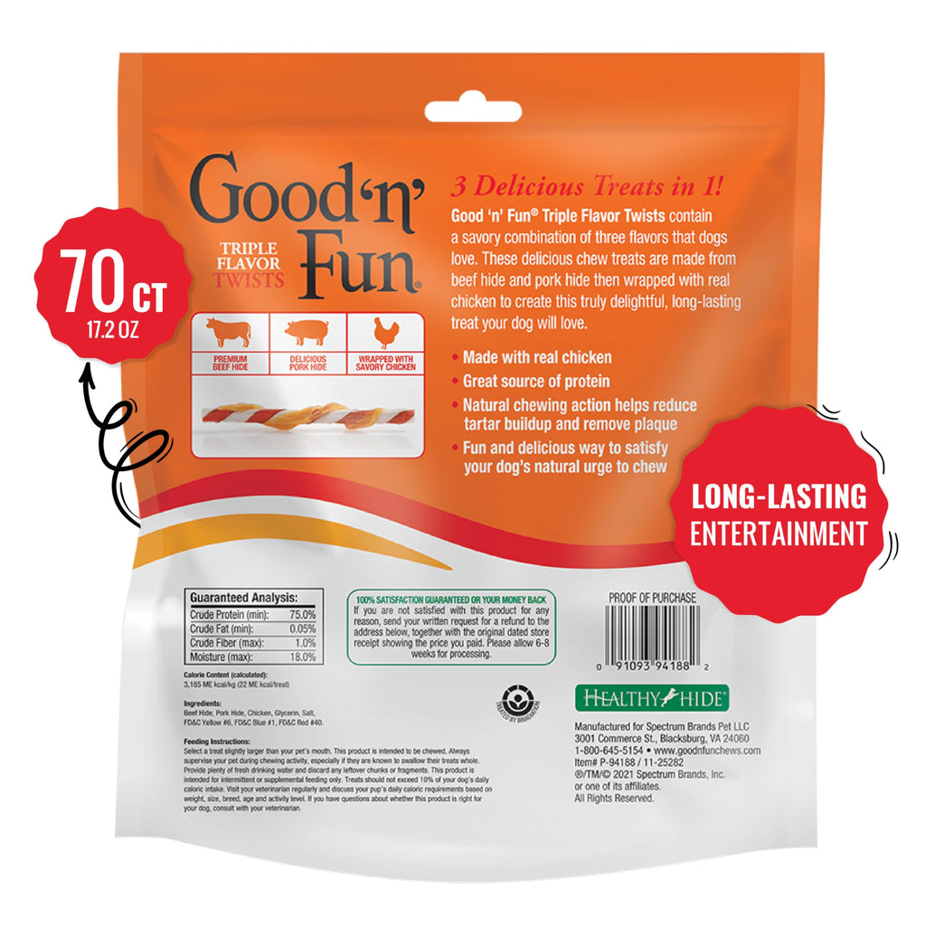 Long-Lasting Dog Treat with Real Protein, 70 Count B702543