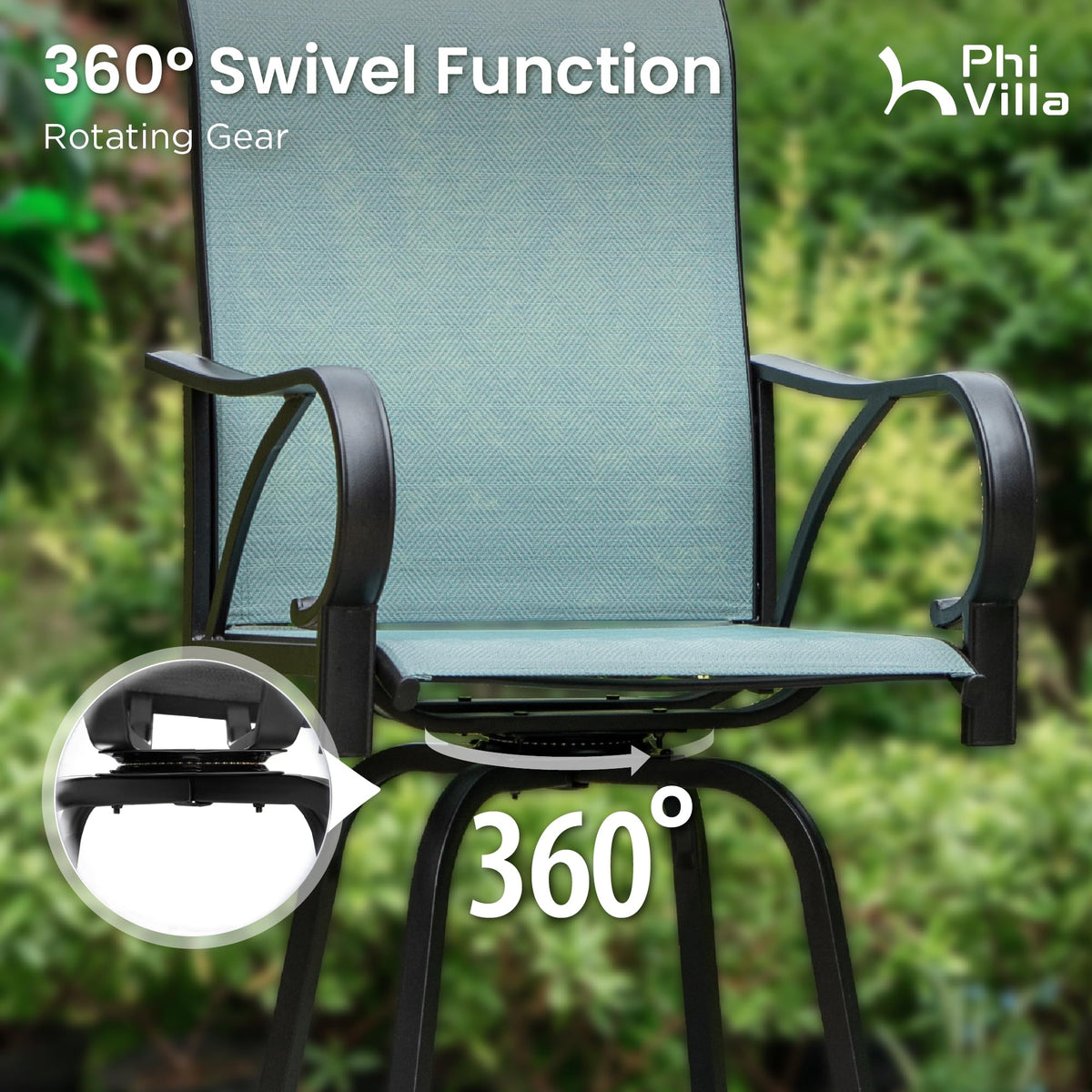 Swivel Metal Bar Stools and Table Set for 4 O71136