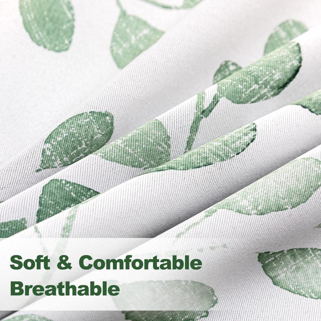 Green Leaf Curtains 84 Inch Length Grommet 2 Pcs A7376