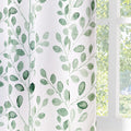 Green Leaf Curtains 84 Inch Length Grommet 2 Pcs A7376