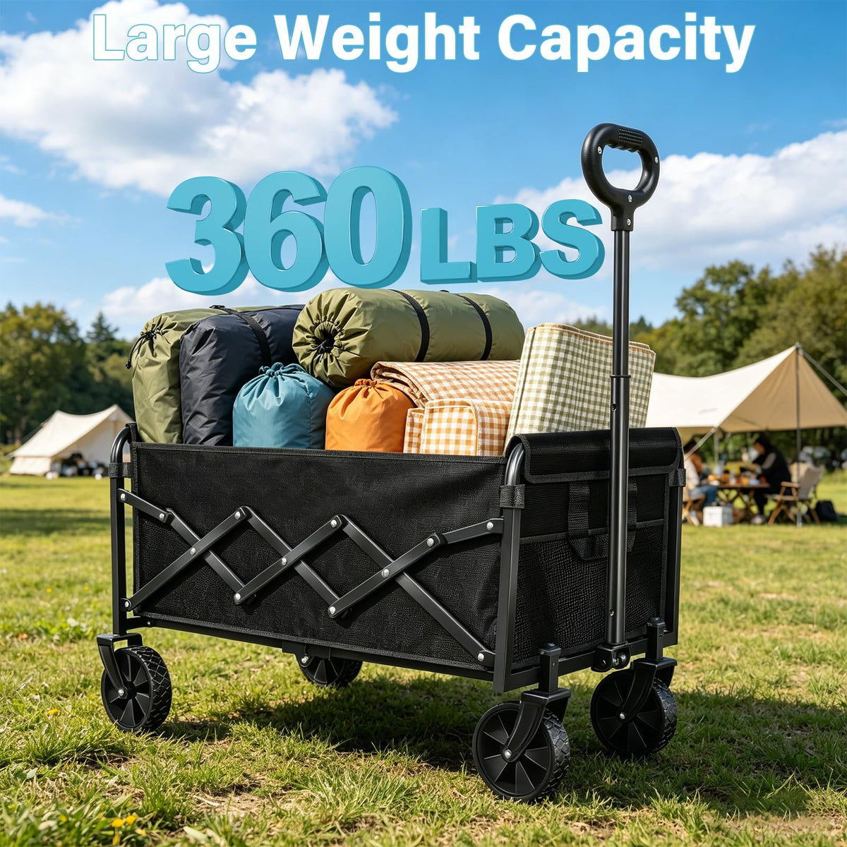 Collapsible Wagon Cart with Swivel Wheels B47568