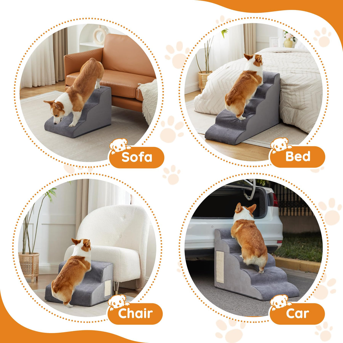 Dog Stairs 2-Step Grey R671513
