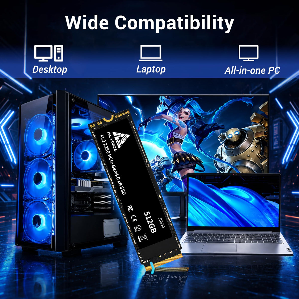 512GB PCIe Gen4 x4 NVMe M.2 2280 SSD E76649