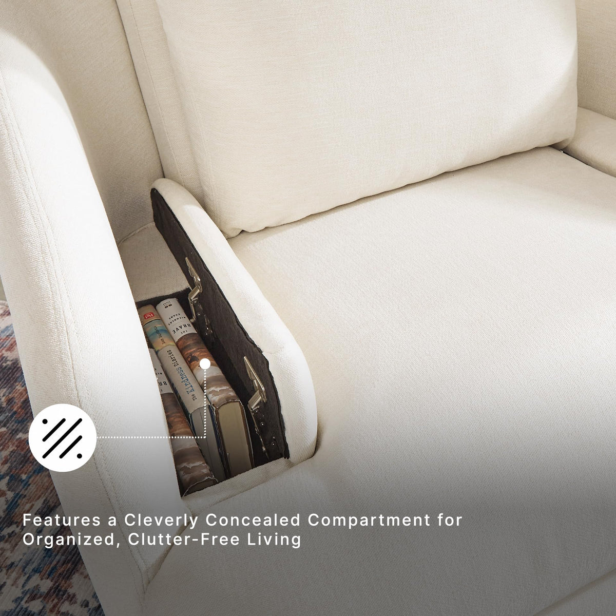 Beige Swivel Glider Recliner Rocking Chair A731