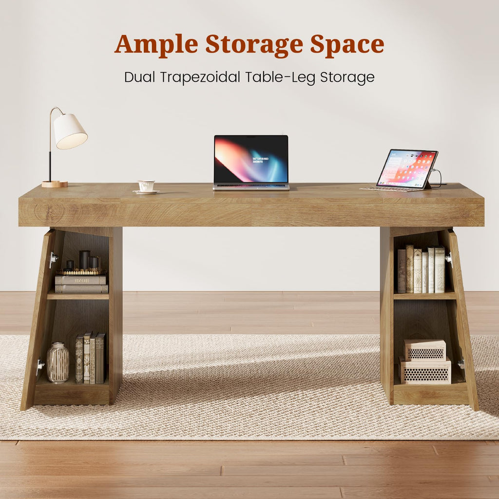 55.9" Executive Desk with Storage & Power Outlets Q6743
