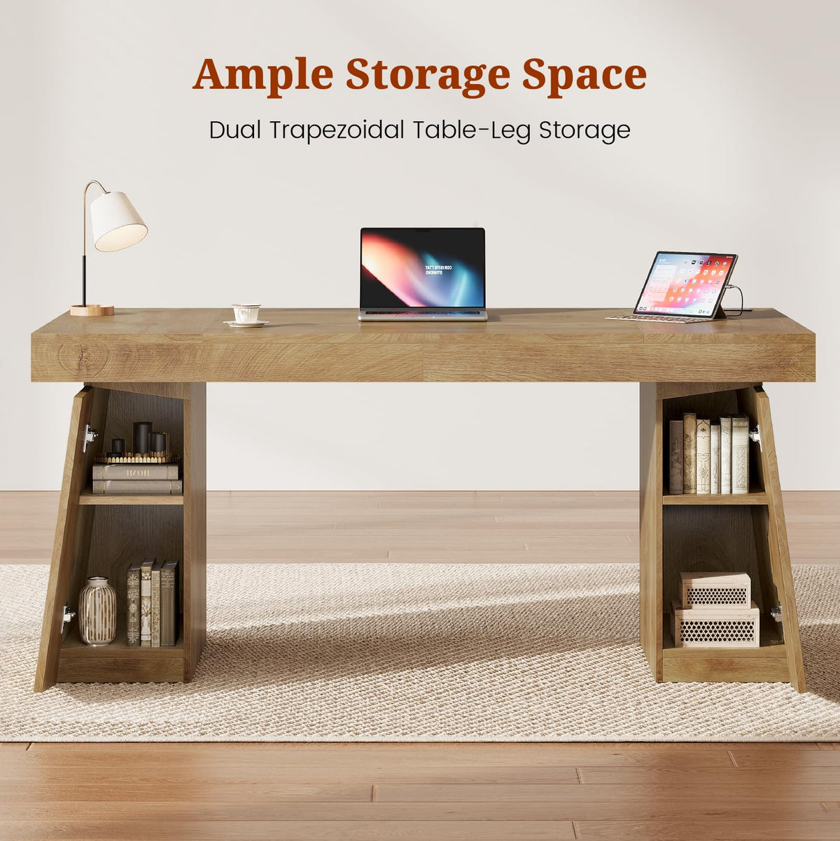 55.9" Executive Desk with Storage & Power Outlets Q6743