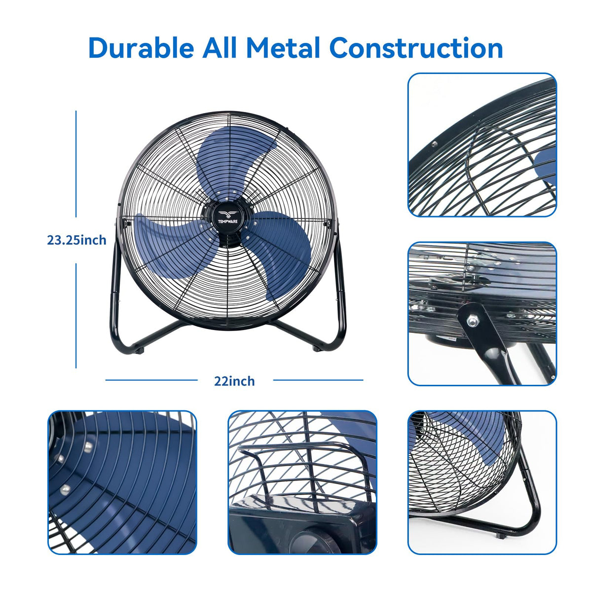 20 Inch High Velocity Floor Fan and 5000W Electric Garage Heater J7463