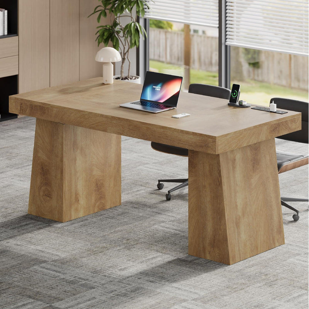 55.9" Executive Desk with Storage & Power Outlets Q6743