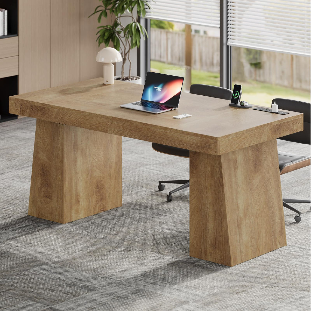 55.9" Executive Desk with Storage & Power Outlets Q6743