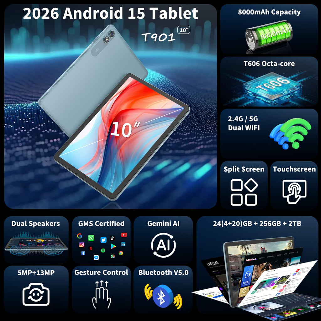 Android 16 Tablet with Keyboard 10 inch Pink T999