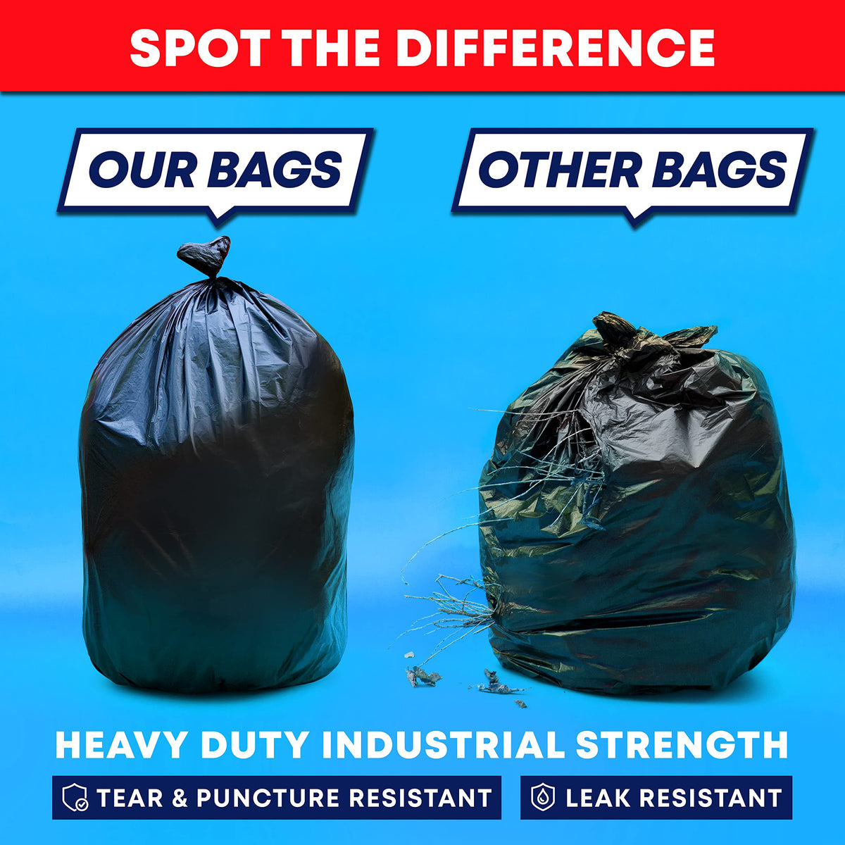 30-33 Gallon 2 MIL Heavy Duty Trash Bags 108 Count L7911