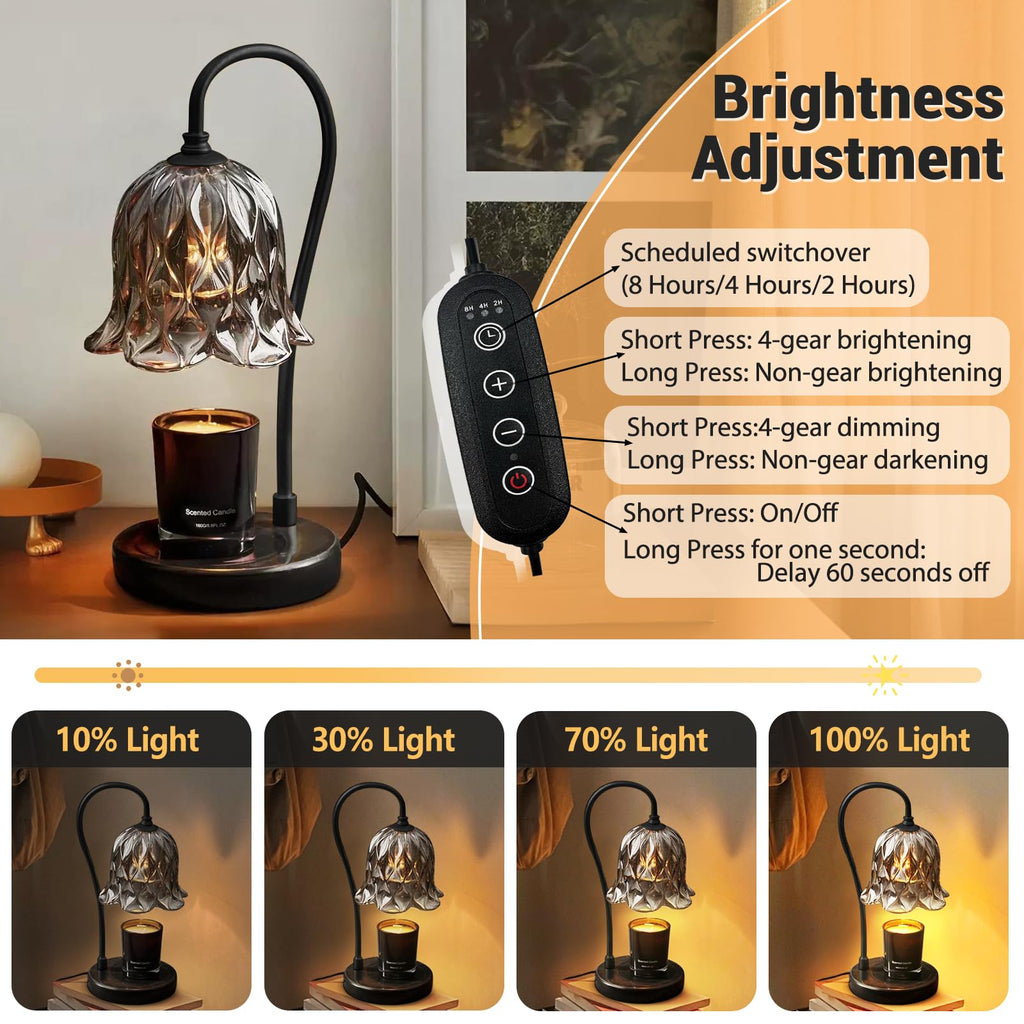 Candle Warmer Lamp with Timer Dimmer Marble Base H98542