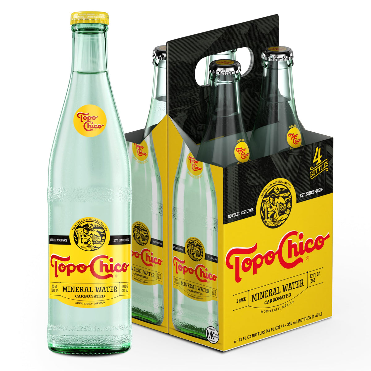 Sparkling Mineral Water 12 Fl Oz Pack of 4 Glass B85960