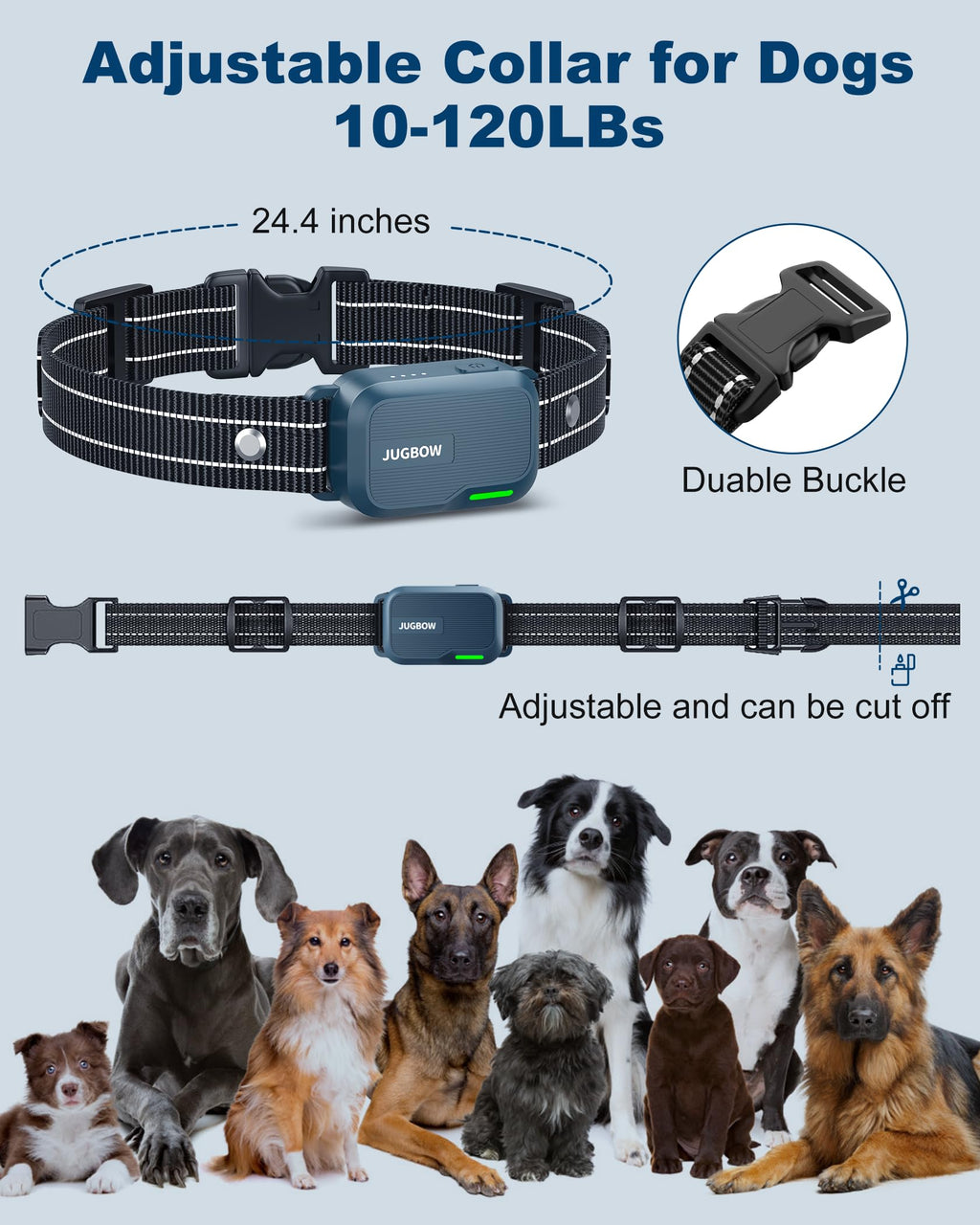 4500FT IPX8 Waterproof Rechargeable Dog Training Collar with Remote W962