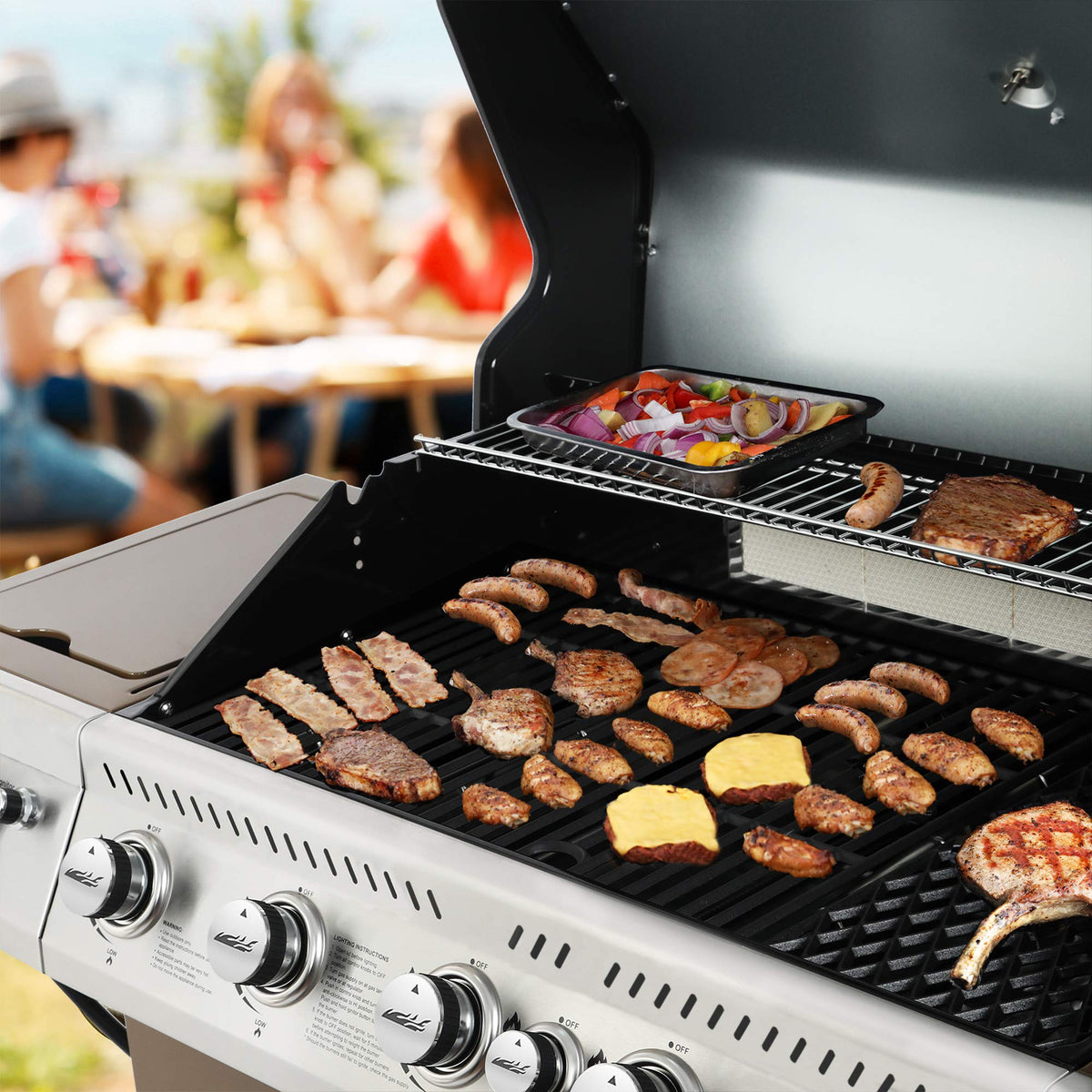 5-Burner Propane Gas Grill with Side Burner T1485