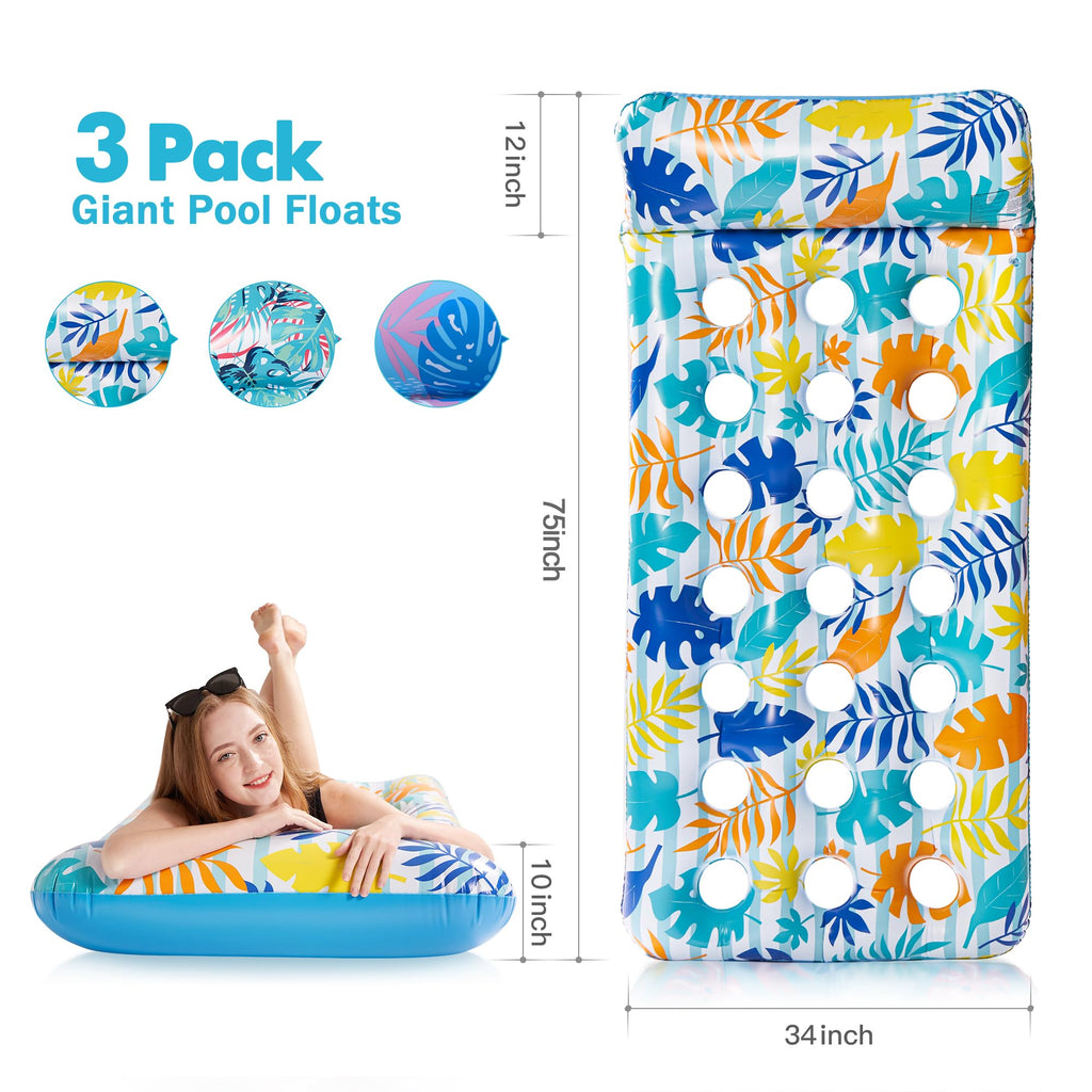 3 Pack Inflatable Pool Floats N7433